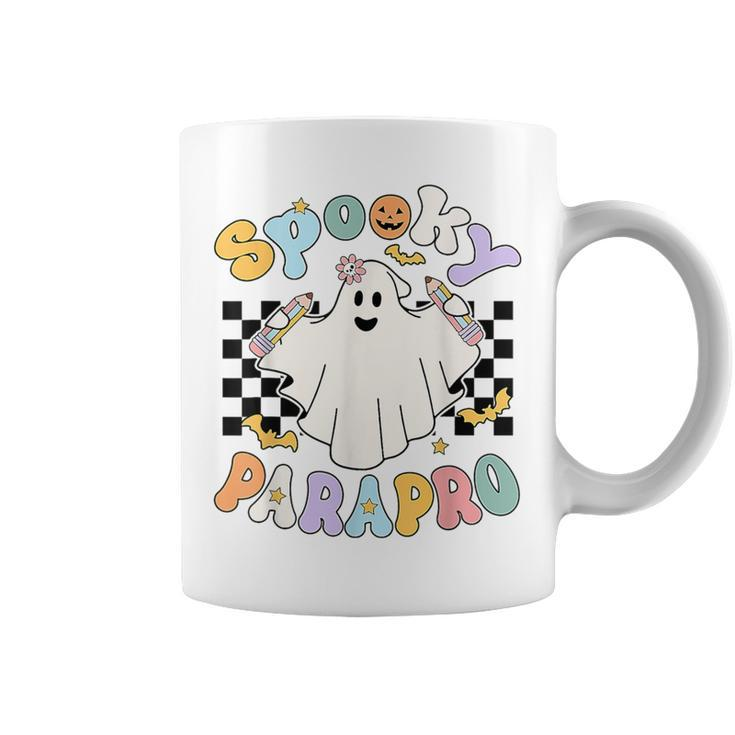 Retro Groovy Spooky Parapro Ghost Paraprofessional Halloween Coffee Mug