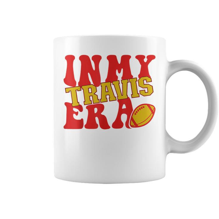 Retro Groovy In My Travis Era Football Theme Coffee Mug