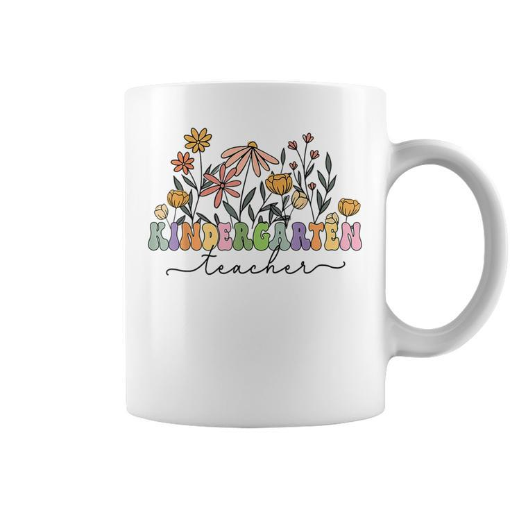 Retro Kindergarten Teacher Daisy Flower Colorful Back To Coffee Mug