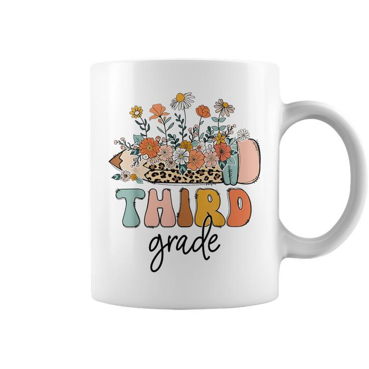 Retro Third Grade Teachers Leopard Back To School Student Coffee Mug