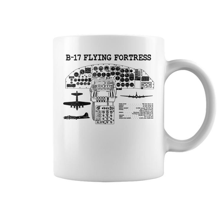 Retro Usa Wwii B-17 Cockpit Usa Warplane B17 Flying Fortress  Coffee Mug