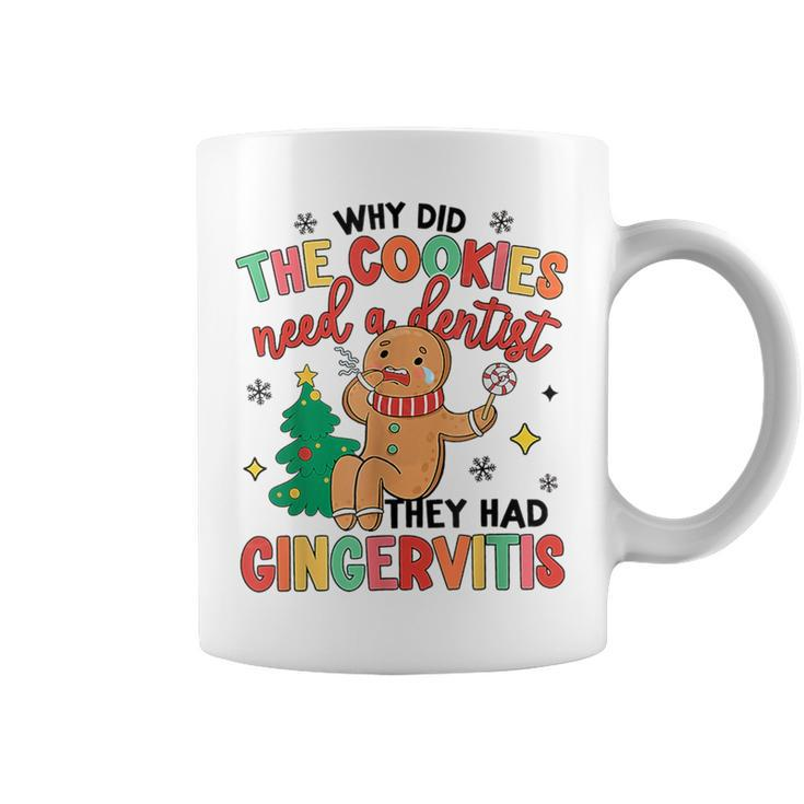 Retro Why Did Cookies Need A Dentist Christmas Crew Coffee Mug