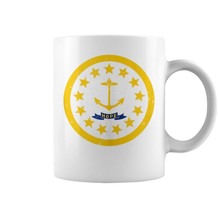 Rhode Island State Flag Emblem Roundel Rhode Island Pride  Coffee Mug