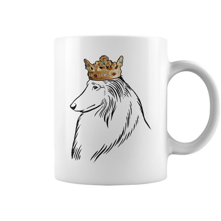Rough Collie Dog Wearing Crown Coffee Mug