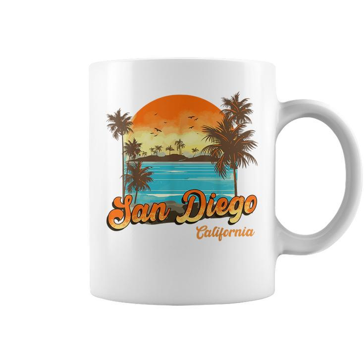 San Diego Beach Summer Vacation Sunset Palm Trees  San Diego Funny Gifts Coffee Mug