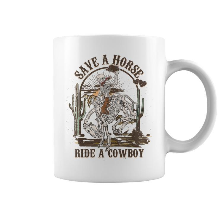 Save A Horse Ride A Cowboy Bull Western For Coffee Mug