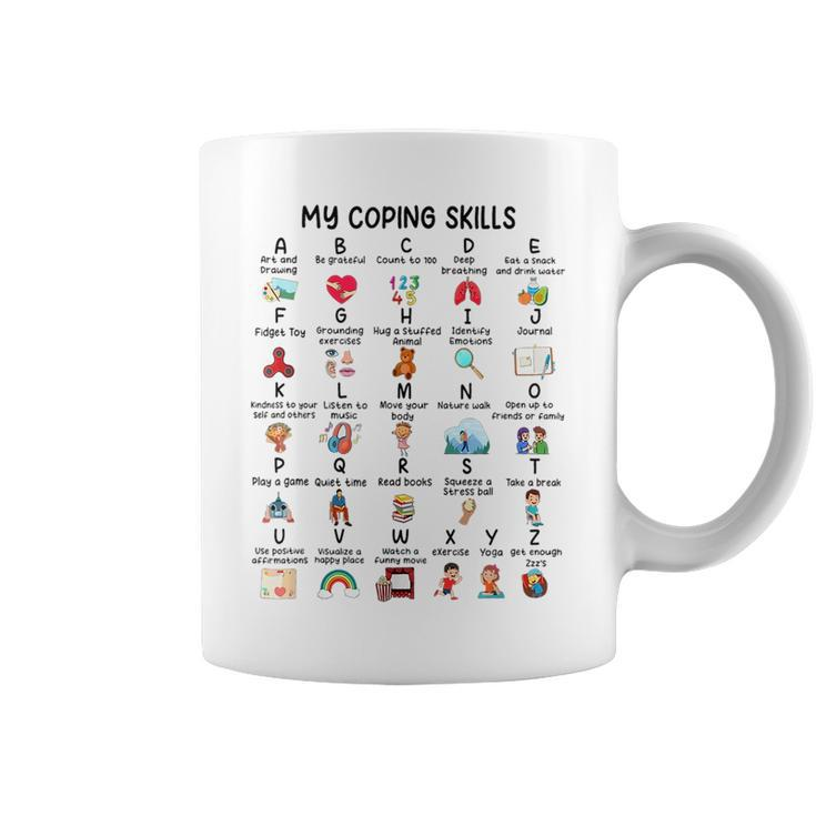 School Counselor My Coping Skills Alphabet Mental Health  Coffee Mug