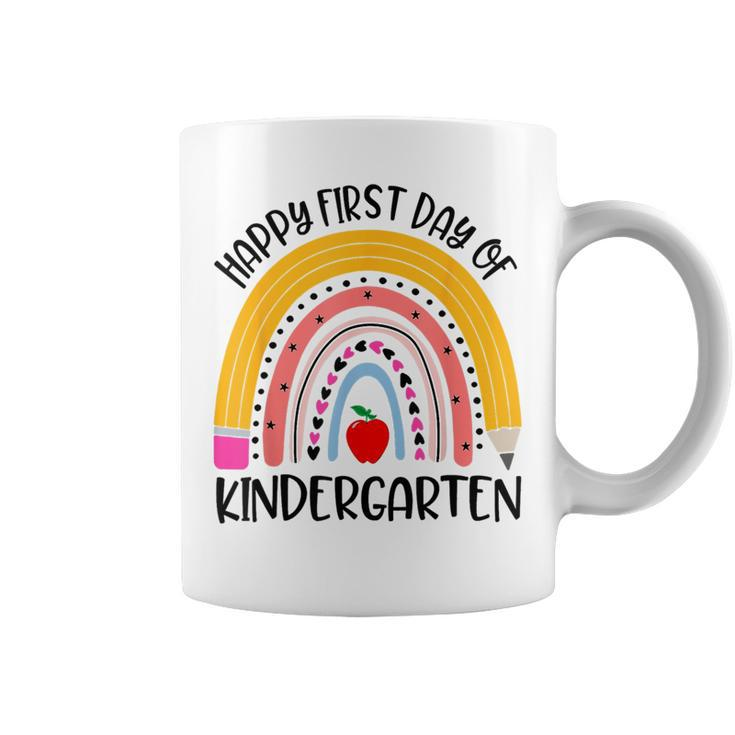 Back To School Rainbow Happy First Day Of Kindergarten Coffee Mug