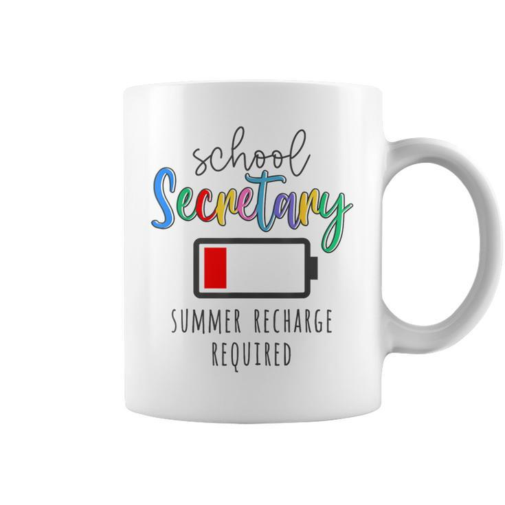 School Secretary Summer Recharge Required Last Day School  Coffee Mug
