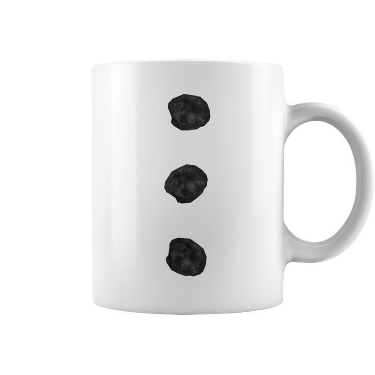 Snowman Costume Three Black Buttons On White Coffee Mug