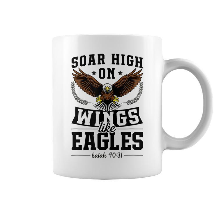 Soar High On Wings Like Eagles Patriotic Christian Easter Coffee Mug