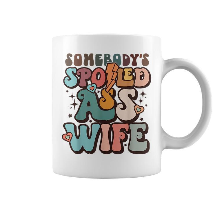 Somebodys Spoiled Ass Wife Retro Groovy Funny Gifts For Wife Coffee Mug