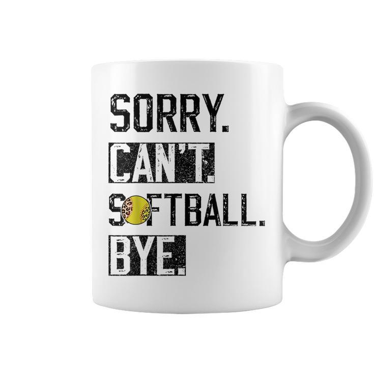 Sorry Cant Softball Bye Funny Softball Player Vintage  Coffee Mug
