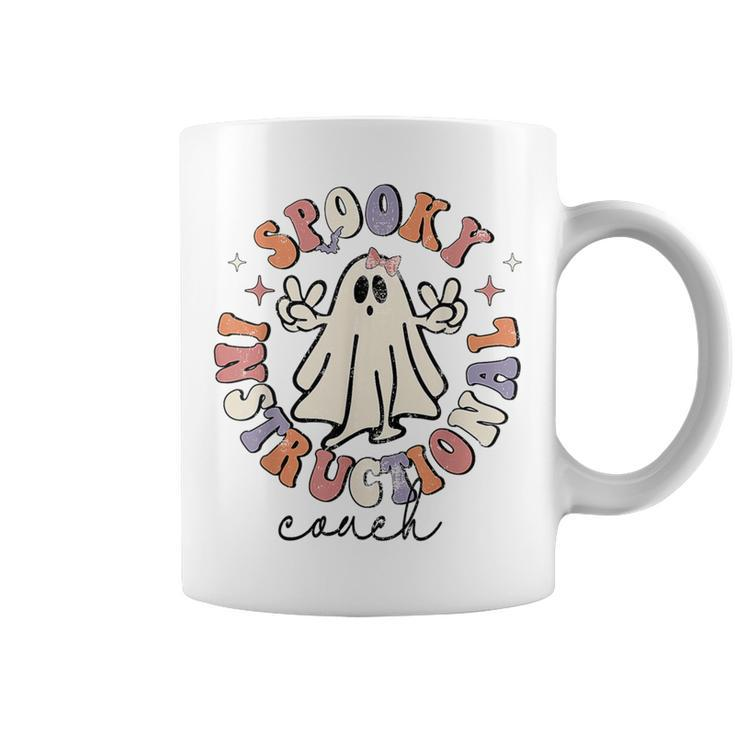 Spooky Instructional Coach Ghost Halloween Teacher Groovy Coffee Mug