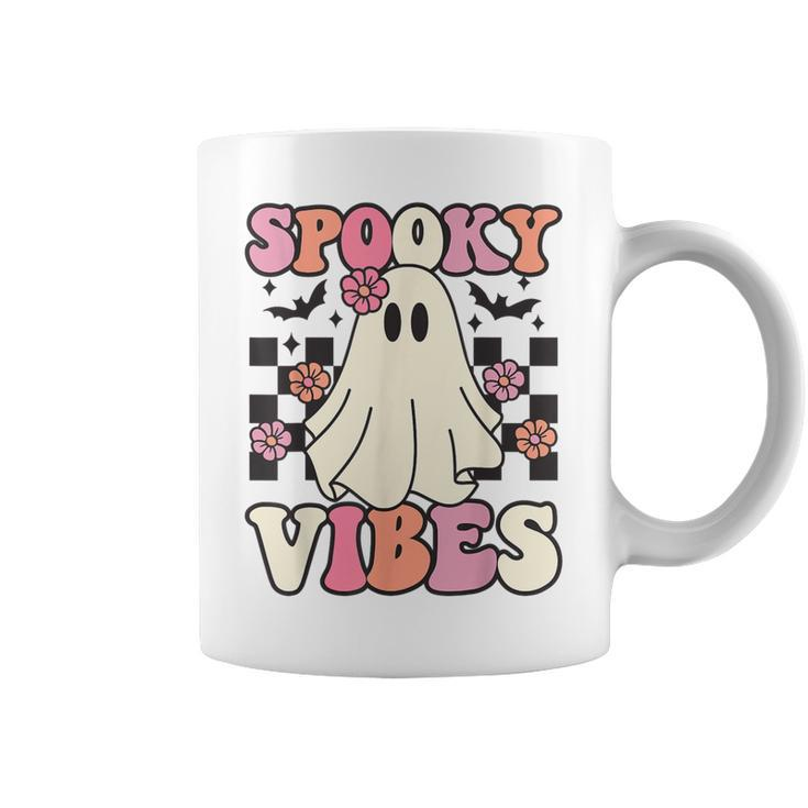 Spooky Vibes Halloween Ghost Costume Retro Groovy Coffee Mug