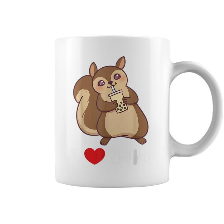 Squirrel I Love Boba Bubble Milk Tea Funny Gift Cute T  Coffee Mug