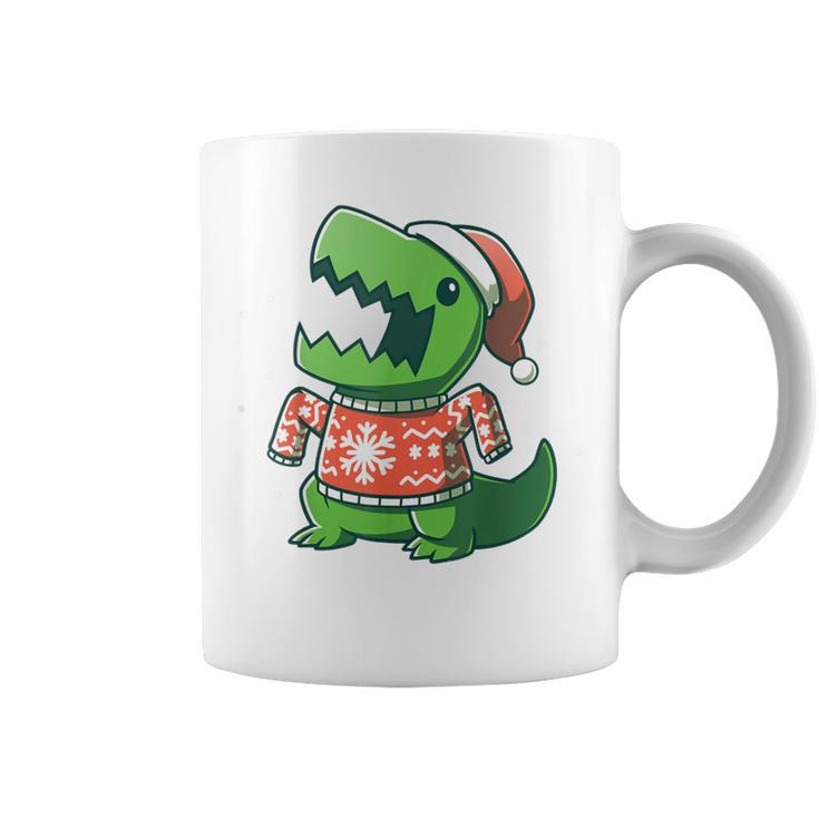 T-Rex Christmas Sweater Dinosaur Ugly Sweatersaurus Coffee Mug