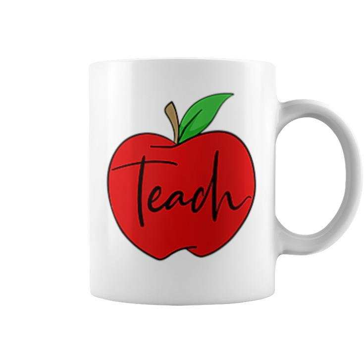 Teach Proud Teacher Teaching Job Pride Apple Pocket Print  Coffee Mug