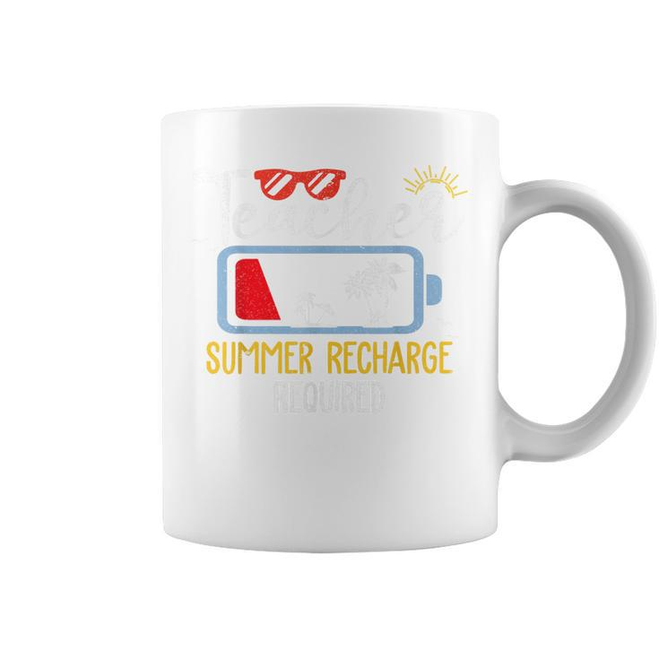 Teacher Summer Recharge Required Last Day School Vacation Coffee Mug