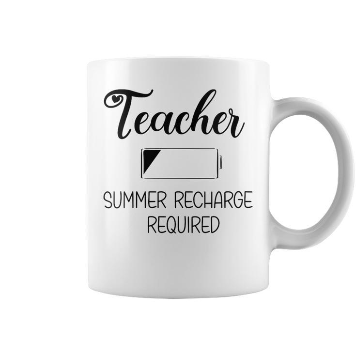 Teacher Summer Recharge Required Teacher School Elementary Coffee Mug