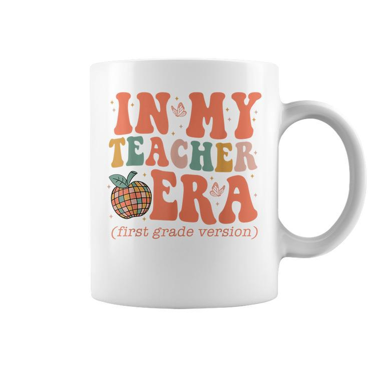 In My Teacher Teaching Era Retro Groovy 1St Grade Coffee Mug