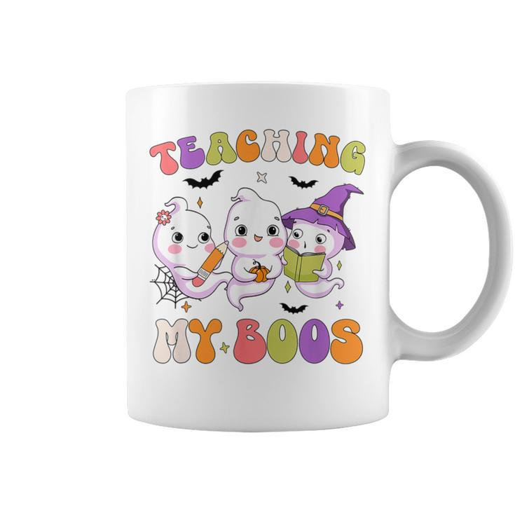 Teaching My Boos Retro Ghost Teacher Halloween Spooky Season Coffee Mug