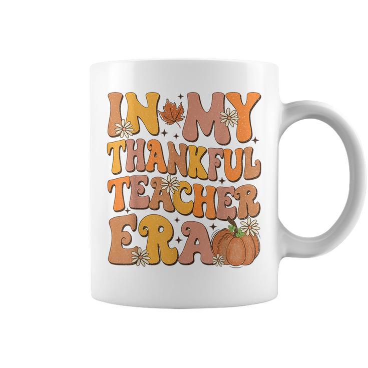 In My Thankful Teacher Era Retro Autumn Thanksgiving Teacher Coffee Mug