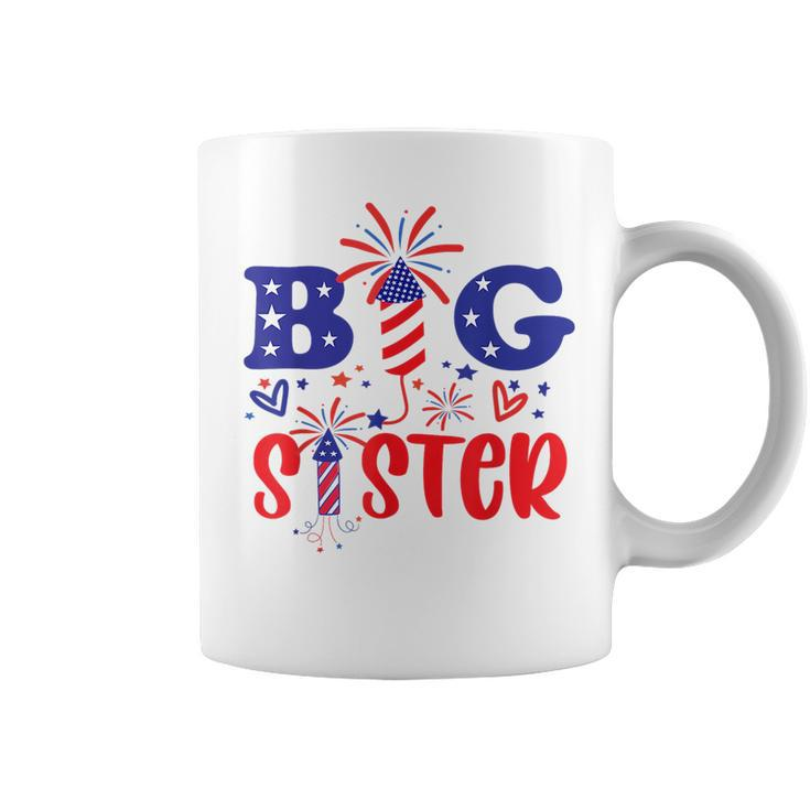 This Little Is Going To Be Big Sister 4Th July Big Sister Gifts For Sister Funny Gifts Coffee Mug
