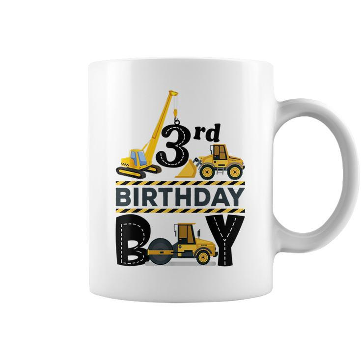 Three Year Old Party 3Rd Birthday Boy Construction Truck Car  Coffee Mug