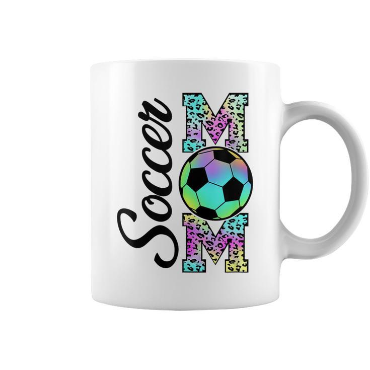 Tie-Dye Leopard Soccer Mom Support Soccer Players Coffee Mug