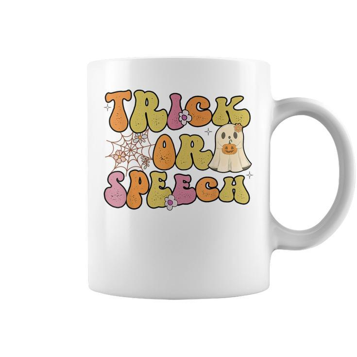 Trick Or Speech Therapy Slp Halloween Speech Pathology Coffee Mug