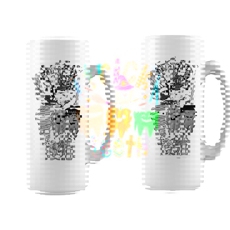 Trick Or Th Dental Squad Halloween Spooky Th Leopard  Coffee Mug