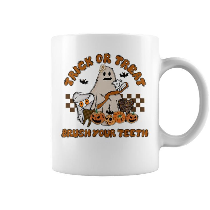 Trick Or Treat Brush Your Th Halloween Spooky Dentist   Coffee Mug