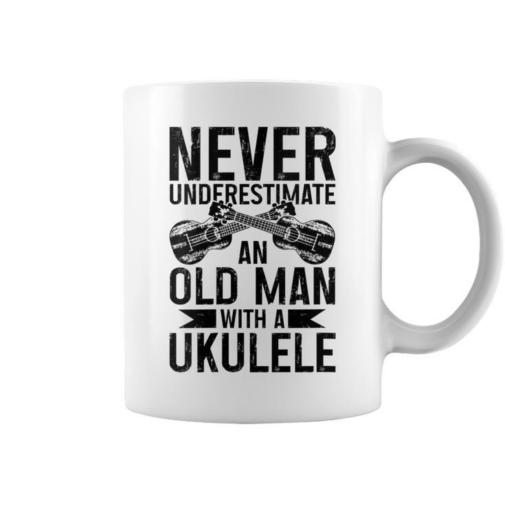 Ukulele Never Underestimate An Old Man With A Ukulele Coffee Mug