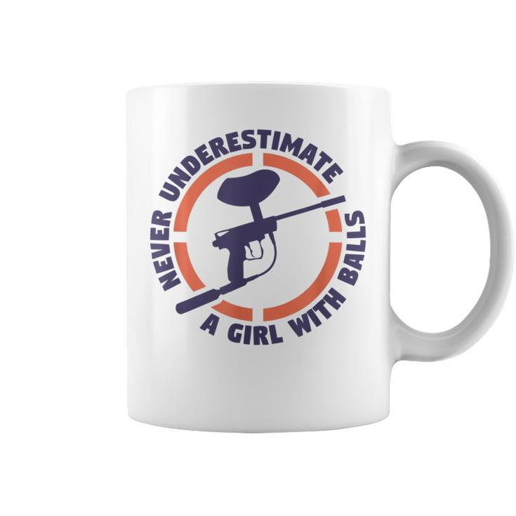 Never Underestimate A Girl With Balls Coffee Mug