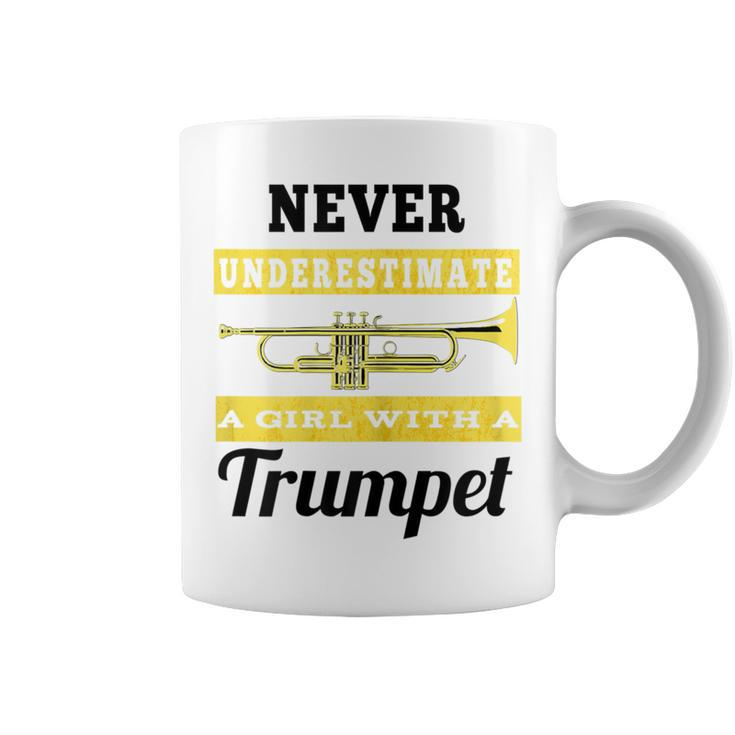Never Underestimate A Girl With A Trumpet Band Coffee Mug