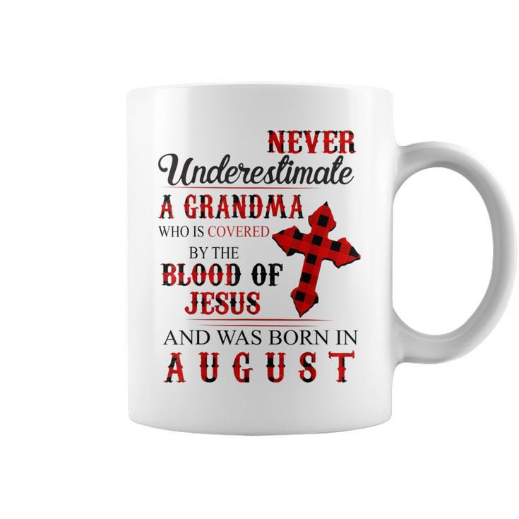 Never Underestimate A Grandma Who Is Covered Jesus In August Coffee Mug