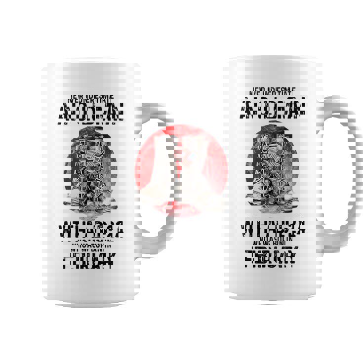 Never Underestimate An Old February Man With A Dd214 Coffee Mug