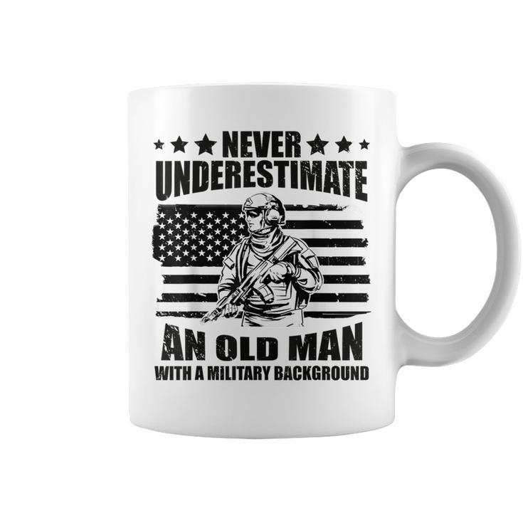 Never Underestimate An Old Man With Military Background Coffee Mug