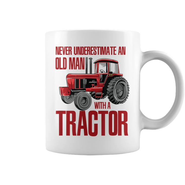 Never Underestimate An Old Man With A Tractor Grandpa Coffee Mug