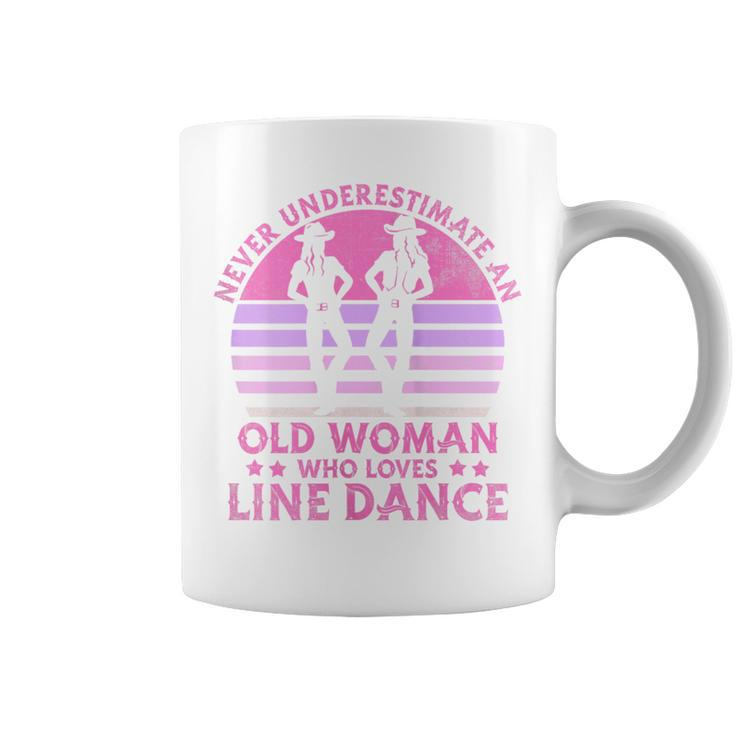 Never Underestimate An Old Woman Who Loves Line Dance Coffee Mug