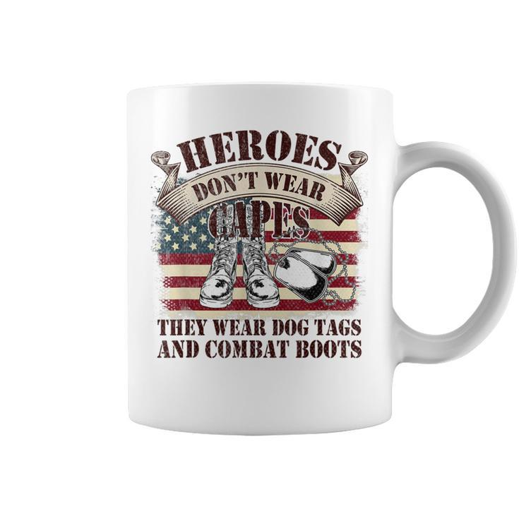 Us Flag Veterans Day Army Soldier Dogtags Combat Boots Hero  Coffee Mug