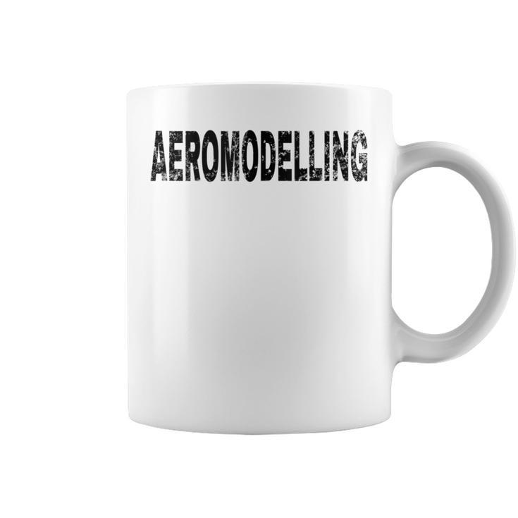 Vintage Aeromodelling Black Text Hobby Apparel Coffee Mug