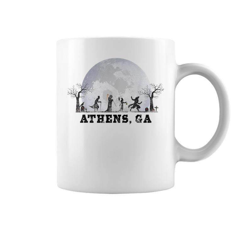 Vintage Halloween Full Moon In Athens Ga Retro Moon Funny Gifts Coffee Mug