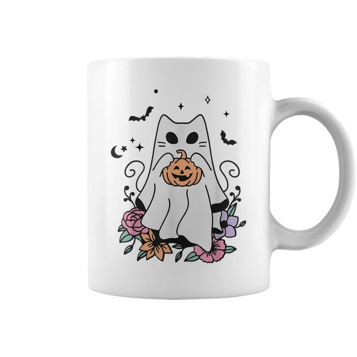 Vintage Halloween Ghost Cat Cute Cat In Ghost Costumes Coffee Mug