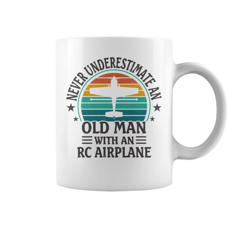 Vintage Never Underestimate An Old Man With An Rc Airplane Coffee Mug
