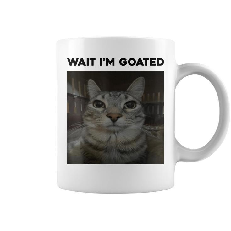 Wait I'm Goated Cat Humor Meme Coffee Mug