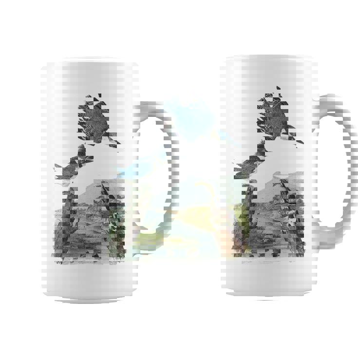 Watercolor Belted Kingfisher Bird Eat Fish Nature Birding Coffee Mug