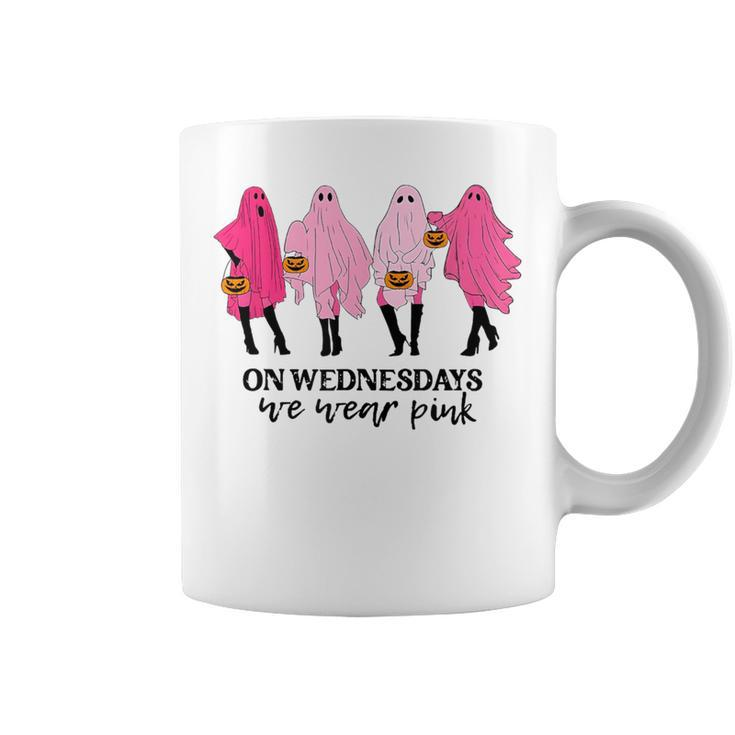 On Wednesday We Wear Pink Ghost Halloween Coffee Mug