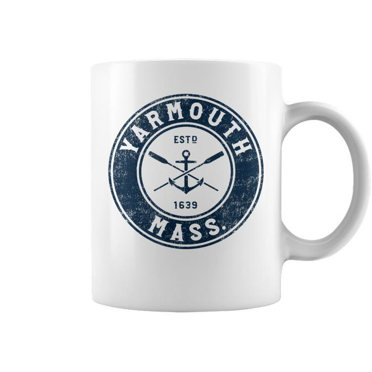 Yarmouth Massachusetts Ma Vintage Boat Anchor & Oars  Coffee Mug